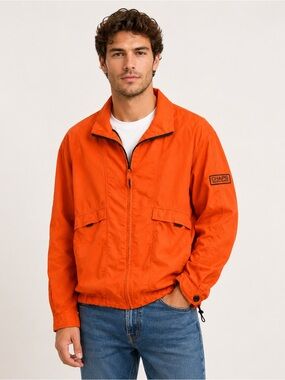 Vintage 90’s Chaps Ralph Lauren Orange Utility Windbreaker Jacket Men’s M